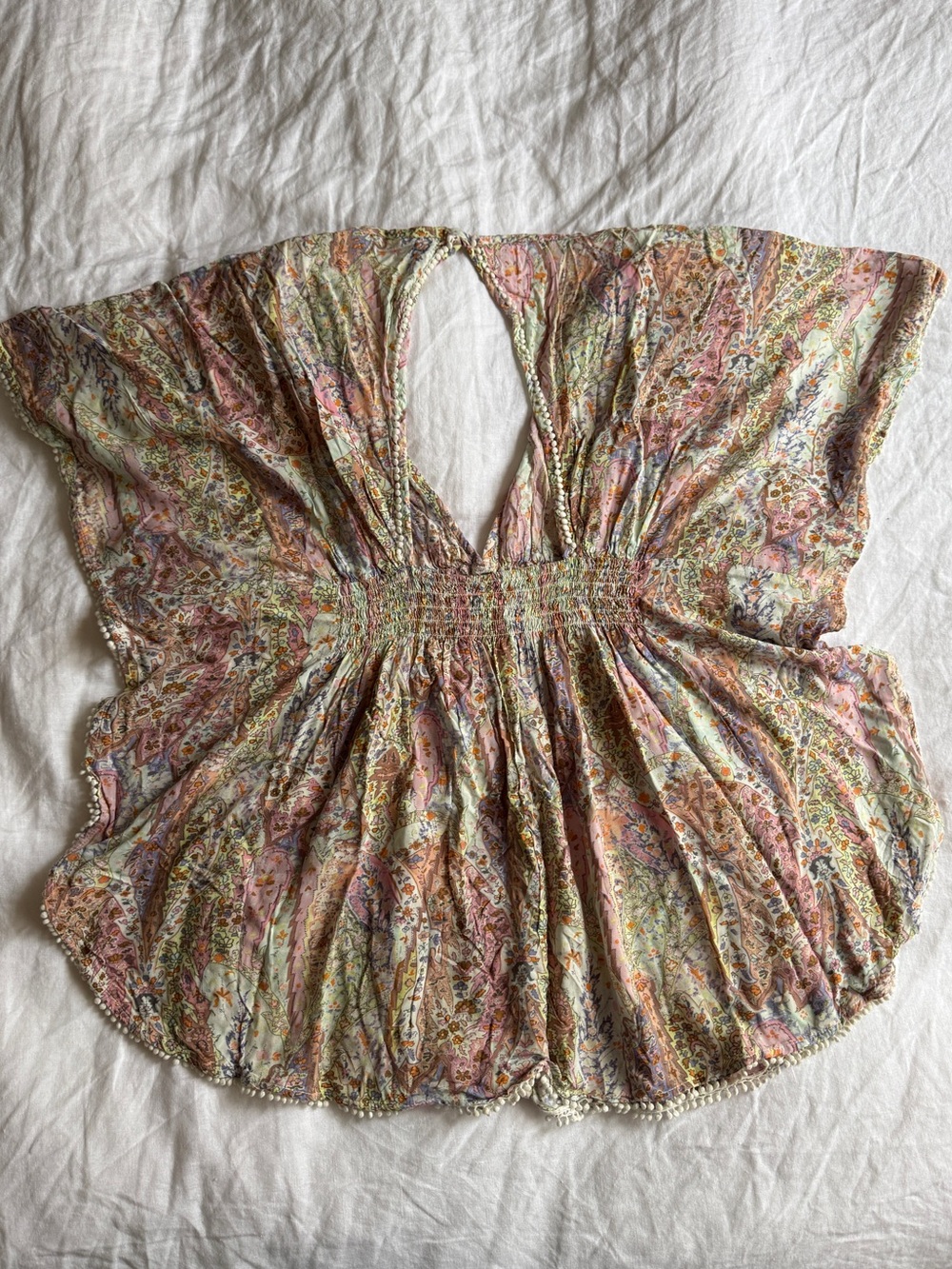 Victoria's Secret Pastel Floral Smocked Coverup - Pink/Green Multi